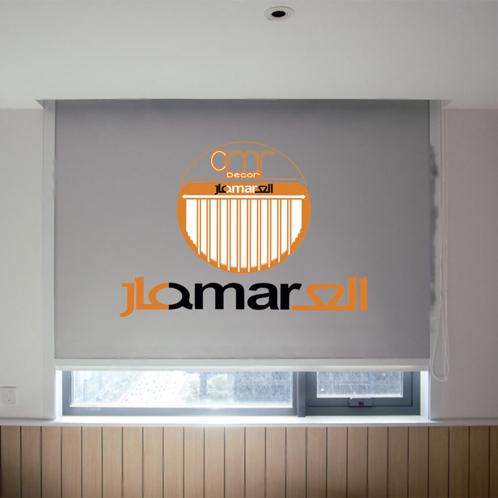 printed logo roller blinds for office